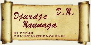 Đurđe Maunaga vizit kartica